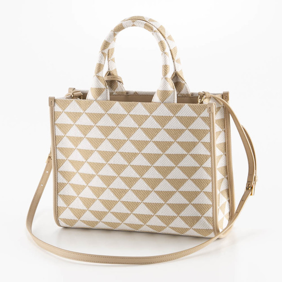 PRADA TRIANGOLO JACQUARD SM Symbol Embroidered Fabric Small Handbag - Picture 3 of 7